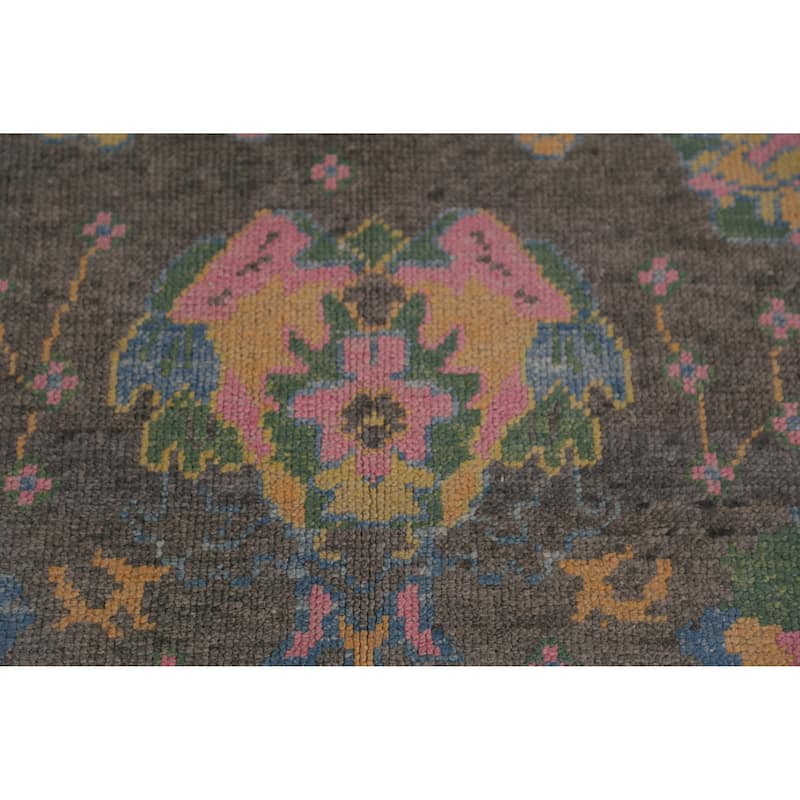 Hand Knotted Oriental 100% Wool Carpet Transitional All-Over Greys & Charcoal Oushak Area Rug - 13' 10'' X 10' 3''