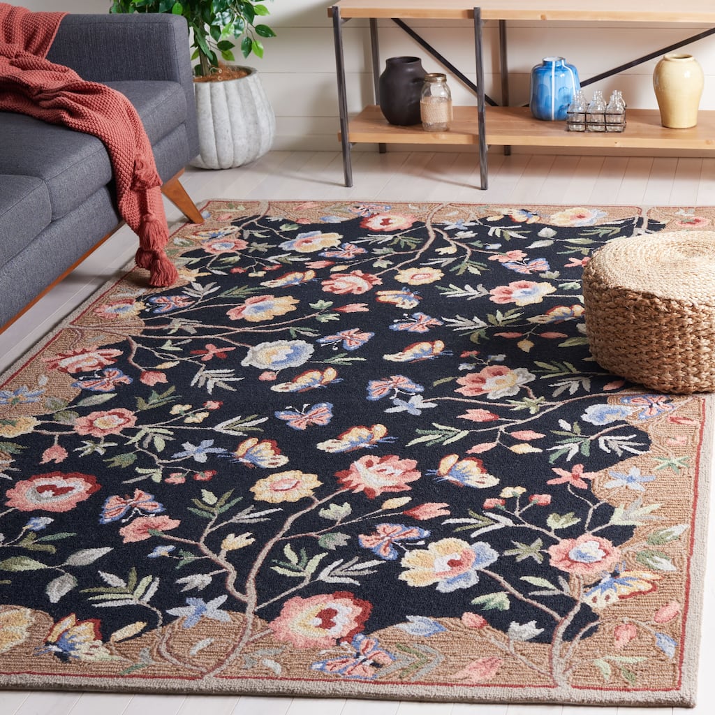 SAFAVIEH Handmade Chelsea Klazien Floral Wool Rug