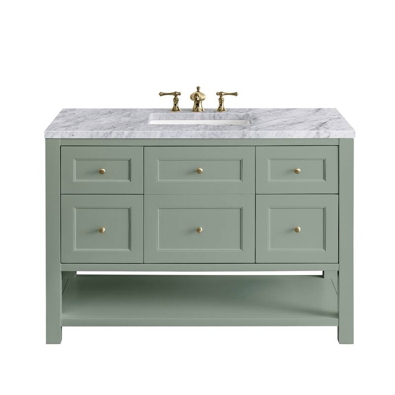 James Martin Vanities 330-V48-3CAR Breckenridge 48" Free Standing - Smokey Celadon - Steel Finish