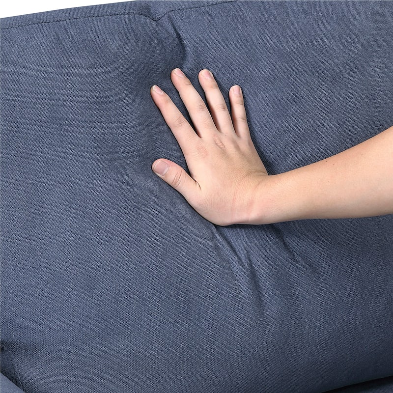 Felix 78.5" Textured Living Room Sofa - Wood Finish Exposed Feet