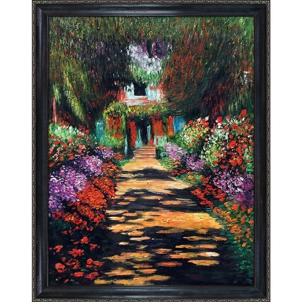 Claude Monet 'Garden Path at Giverny' Hand Painted Oil Reproduction