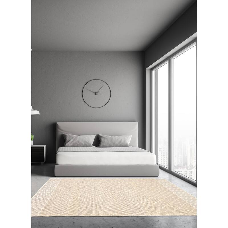 ECARPETGALLERY Braid weave Sienna Cream Wool Rug - 4'11 x 8'0