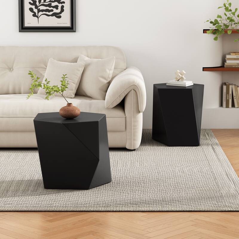 Modern MGO hexagon-topped Coffee Table Set Suitable for Any Space , No assembly is required