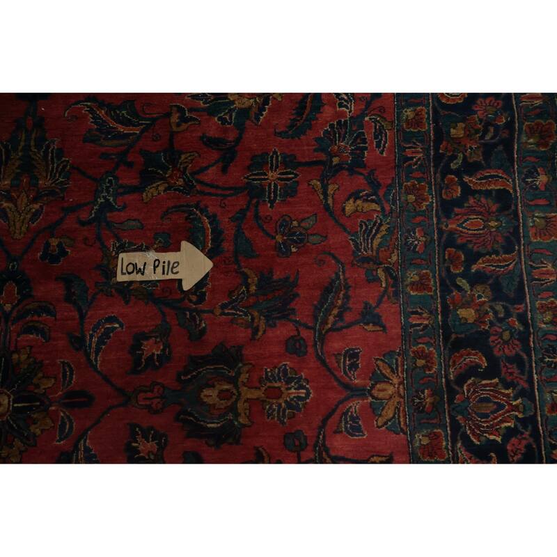 Hand Knotted Oriental 100% Wool Carpet Traditional Floral Pink Bidjar Area Rug - 9' 11'' X 7' 9''