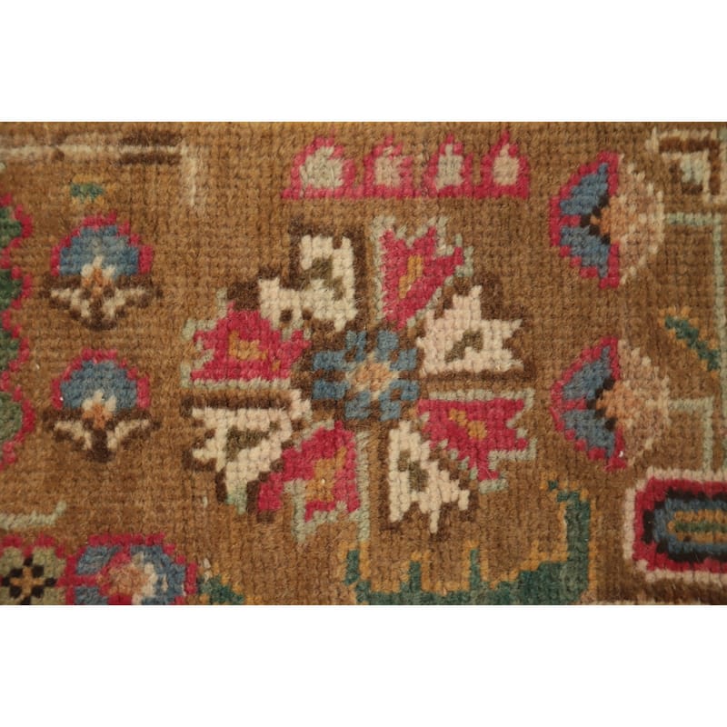 Hand Knotted Oriental 100% Wool Carpet Traditional Floral Pink Tabriz Area Rug - 9' 5'' X 6' 7''