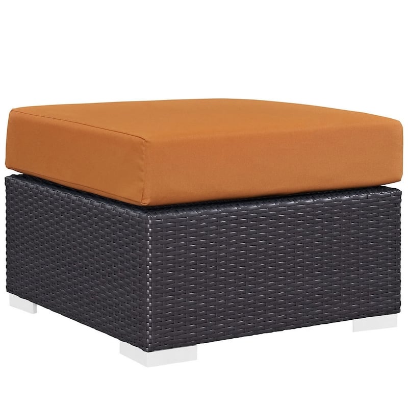 Sadie Upholstered Outdoor Patio Ottoman by Havenside Home - Orange