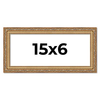 15x6 Frame Red Solid Wood Picture Frame Width 1.75 Inches | Interior Frame Depth 1 13/16 Inches