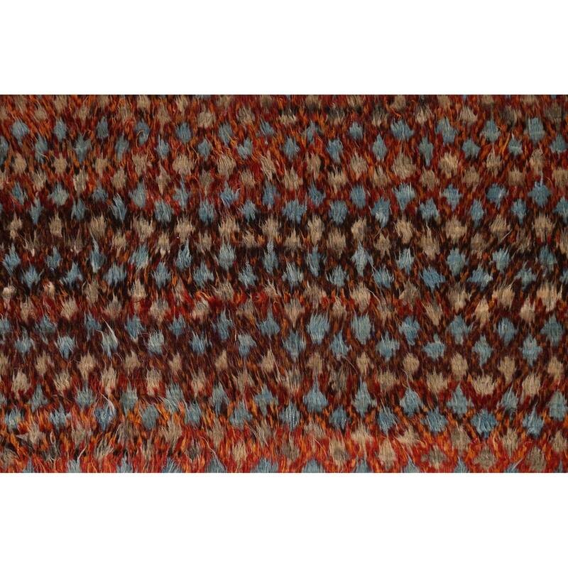 Hand Knotted Oriental 100% Wool Carpet Modern All-Over Oranges & Rust Moroccan Area Rug - 9' 6'' X 7' 2''