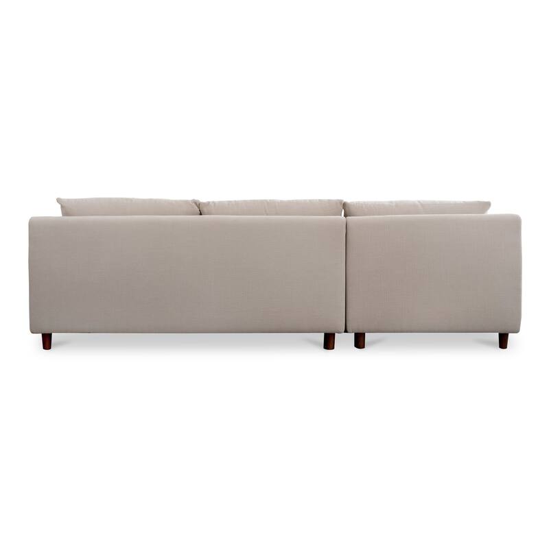 NADAAL STUDIOS Veyric Right-Facing Sectional Sofa, High Back, Chenille Performance Fabric, Feather Blend Seat, Seats 4, White