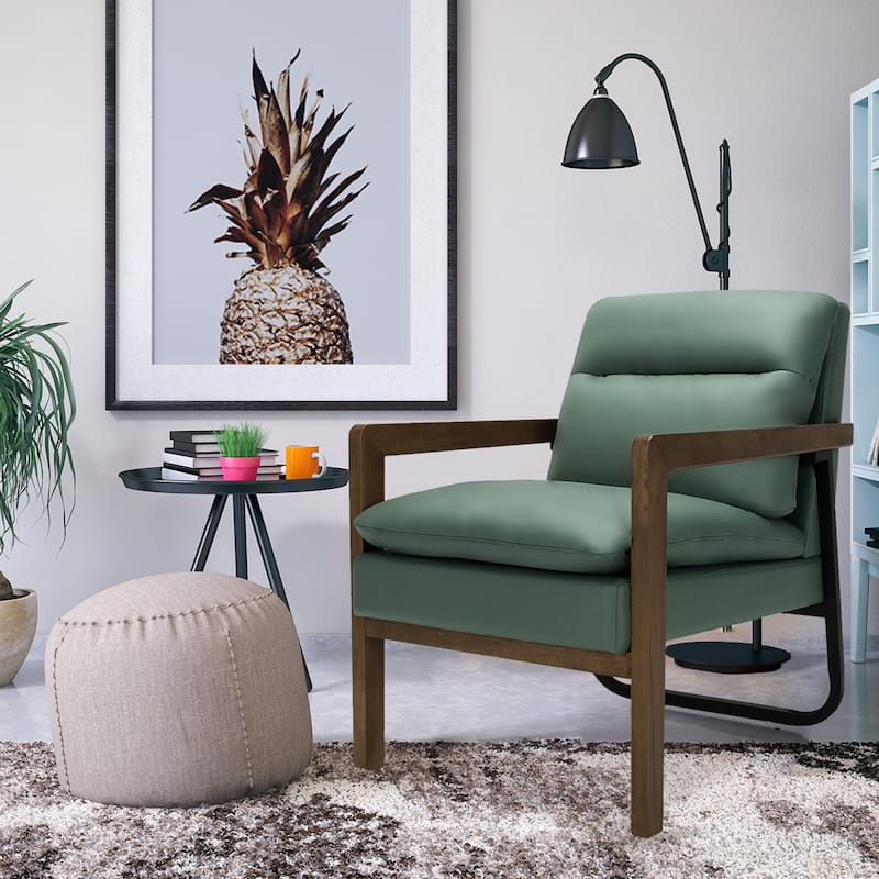 Gymax Set of 2 Single Sofa Chair Leisure Accent Chair w/ Wooden