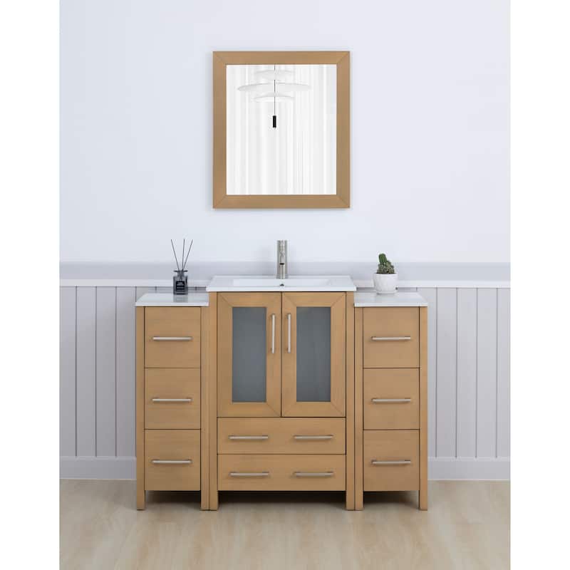 Vanity Art 48 in. Single Sink Bathroom Vanity with Top and Mirror - 48 X 18.1 X 35.8