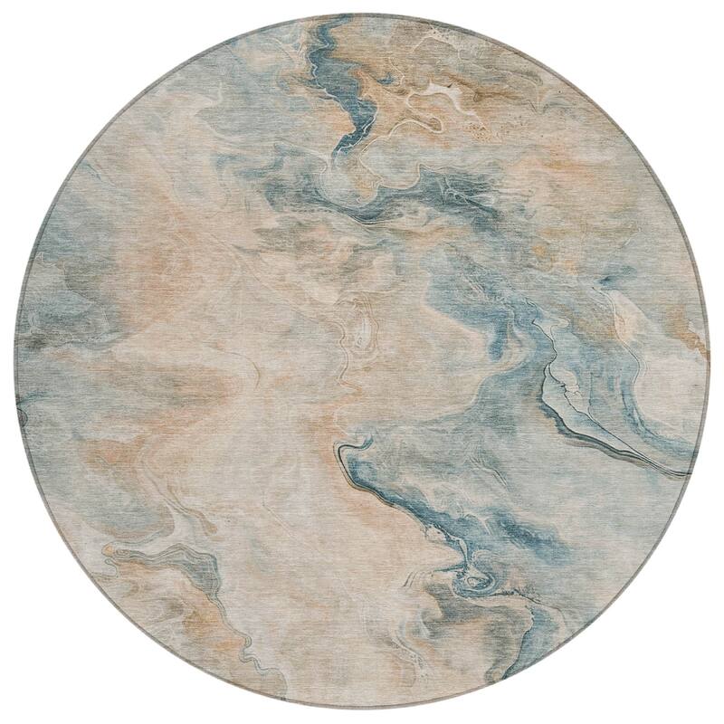 HomeRoots Abstract Modern Rectangle Outdoor Rug