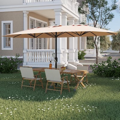 13FT Double-Sided Patio Umbrella for Deck, Pool, Garden, Backyard