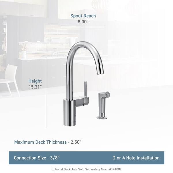 Shop Moen 7165 Align Single Handle Kitchen Faucet With Side Spray