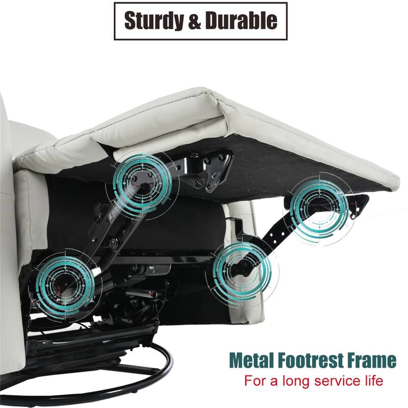 MERAX 270° Power Swivel Rocker Recliner Chair with USB Ports