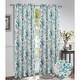 preview thumbnail 1 of 0, Brandy Jacquard Floral Rod Pocket Window Panel and Valance Treatment, All Sold Separately Aqua