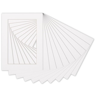 Pack Of 10 Precut 12x16 Picture Mats - Aged Oak Brown Acid-Free Matboards For 9x13 Photos, Bevel Cut - View #3