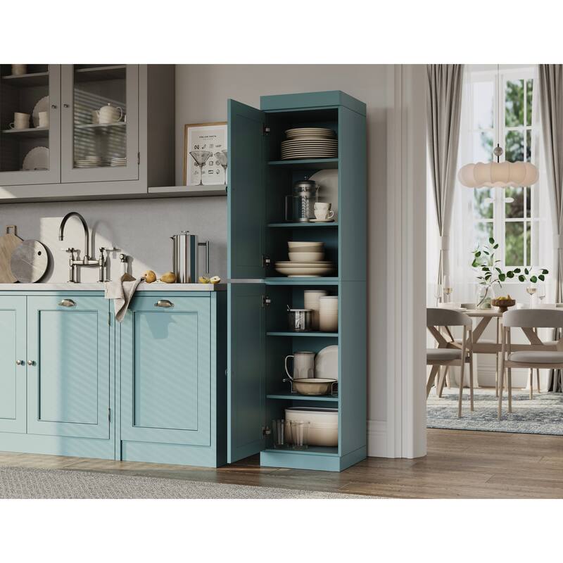 Palace Imports 100% Solid Wood 16.5" Kitchen Pantry Cabinet with Shaker Doors and Adjustable Shelves