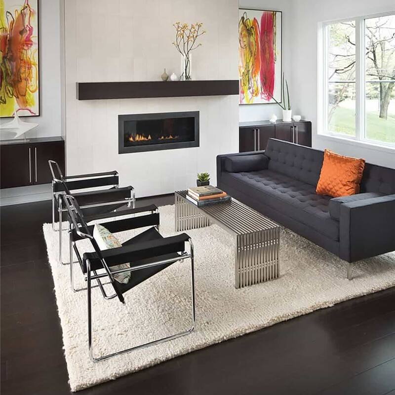 Momei Mid-Century Modern Saddle Leather Accent Chair with Stainless Steel Chair Leg