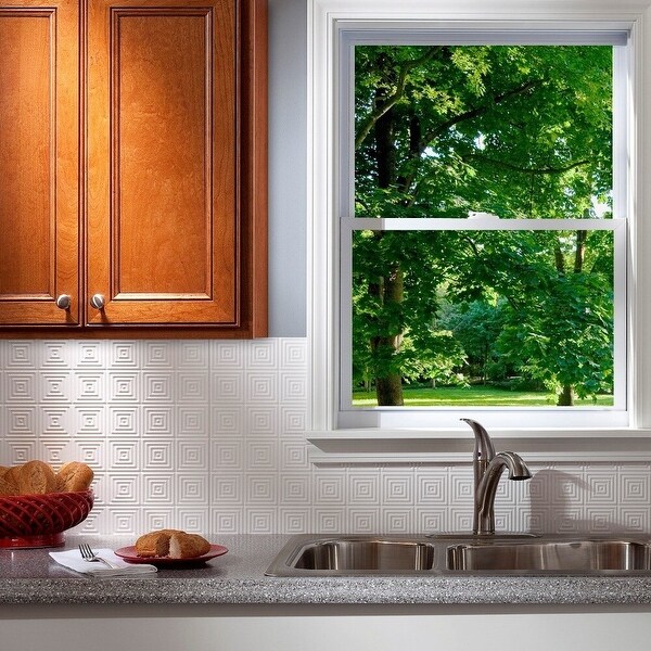 Fasade Miniquattro Matte White 15-square Foot Backsplash ...