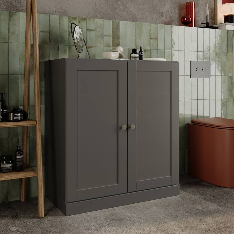 Palace Imports 100% Solid Wood 32" Bathroom Storage Cabinet with Shaker Doors, 2-Drawers and Adjustable Shelves