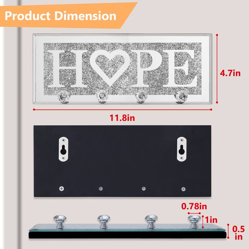 Mirrored Key Holder for Wall Decorative