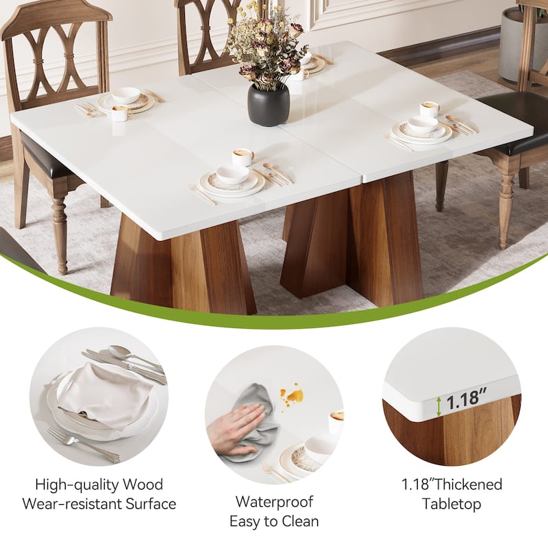 47.2'' Rectangular Dining Table for 4-6 People - 47.2'' W × 31.5'' D × 30.3'' H