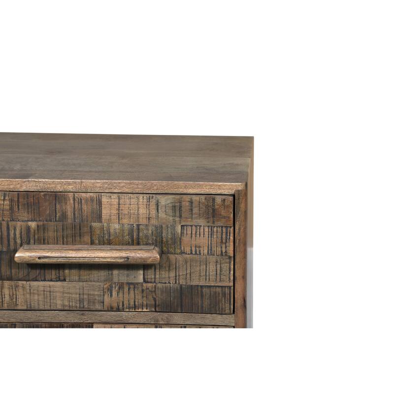 Modern Solid Wood Nightstand with 2 Drawers