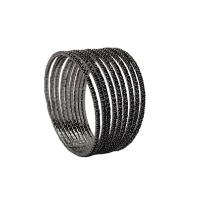 Victoria Townsend Black Plated Multi Layer Crystal Stretch Bracelet