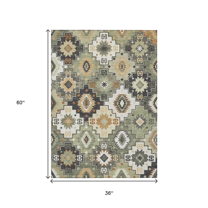 HomeRoots Southwestern Transitional Rectangle Outdoor Rug
