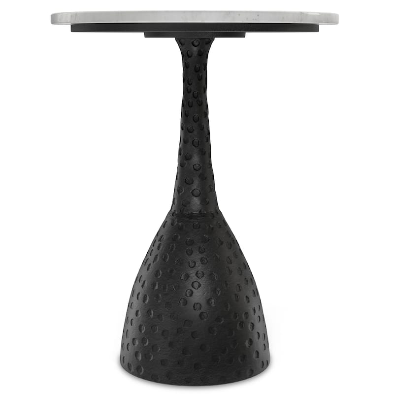 WYNDENHALL Theobald 16 inch Wide Round Modern Side Table in Black