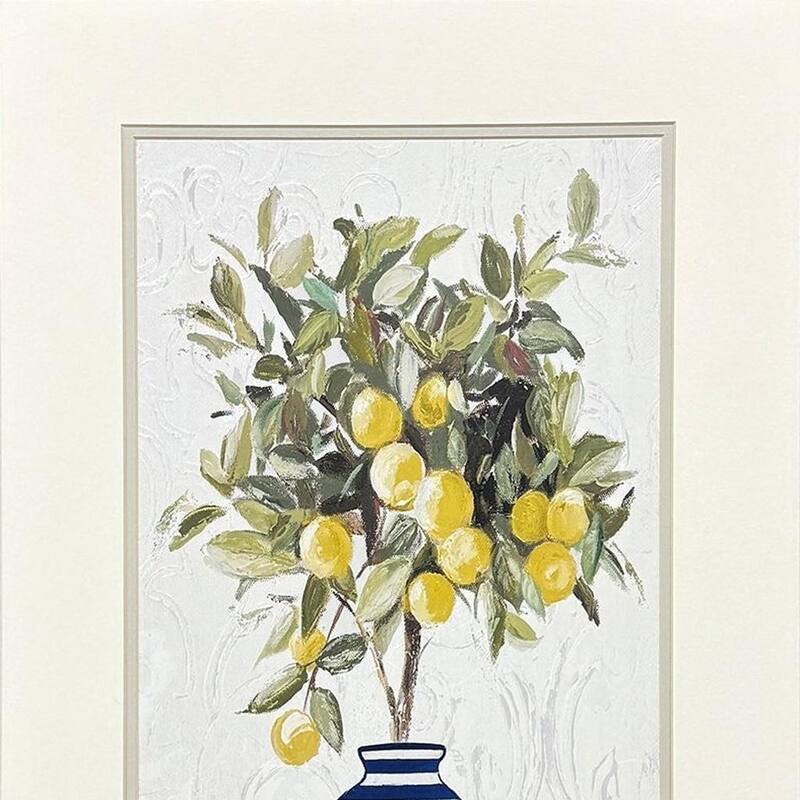 HomeRoots Set Of Two Lemon Tree Pot Brown Framed Wall Art