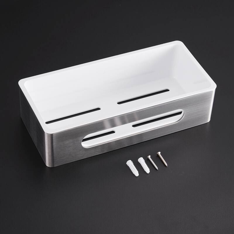 11.65-inch 304 Stainless Steel Bathroom Shelf with Hollow Out Design