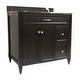 preview thumbnail 49 of 109, Vail 37" Bathroom Vanity with Cultured Marble Top Sink w/ Backsplash in White with White Basin
