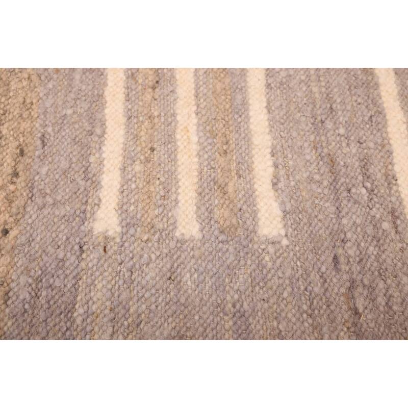 ECARPETGALLERY Flat-Weave Marrakech Grey Wool Kilim - 5'2 x 7'9