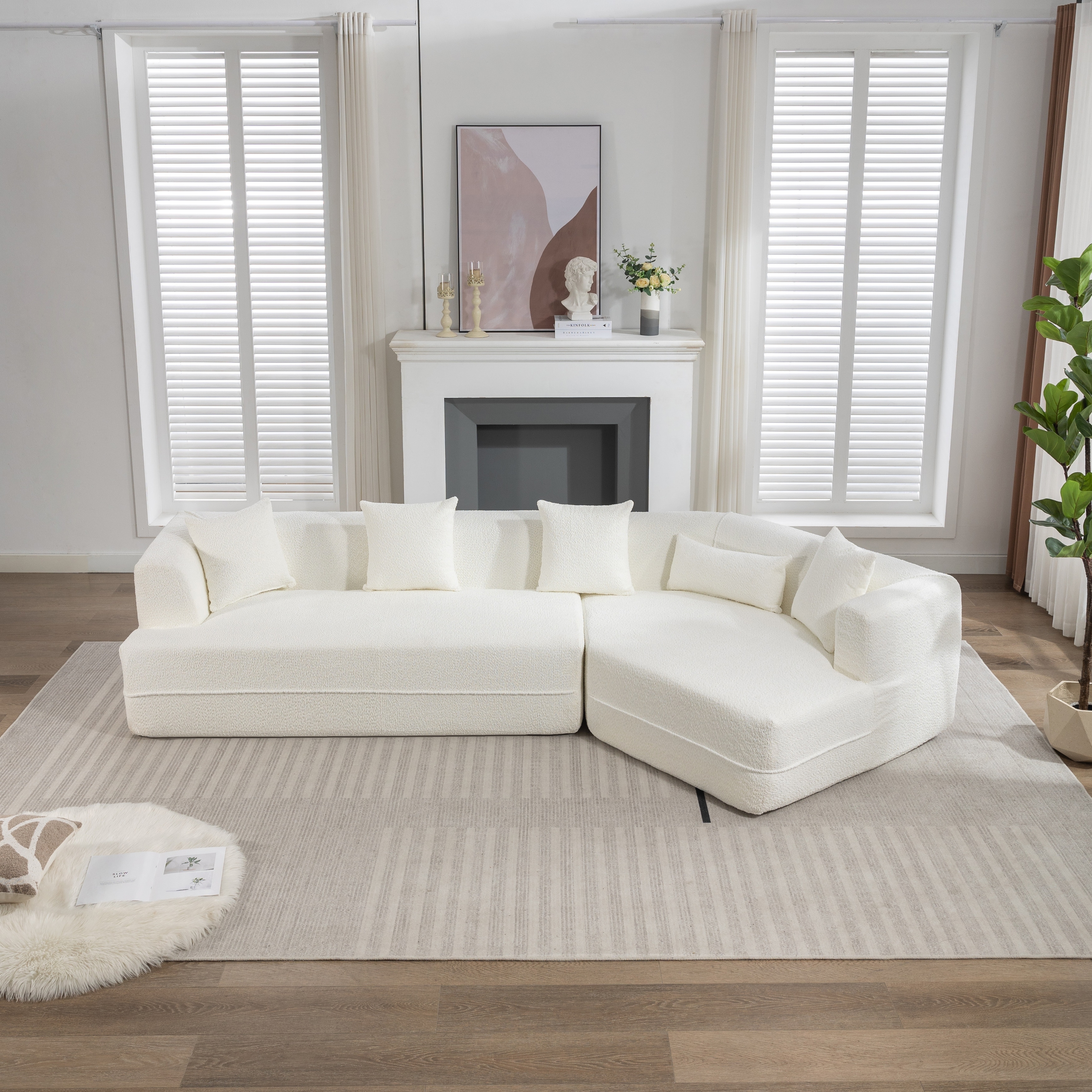 Irregular Recliner Sofa Modular 2pc Sectional Sofa Sets with