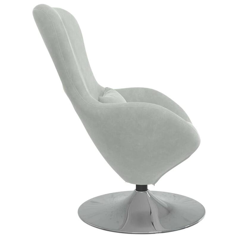 vidaXL Egg Chair Black/ Dark/Light Grey Velvet - 24.8 x 28.7 x 35.4