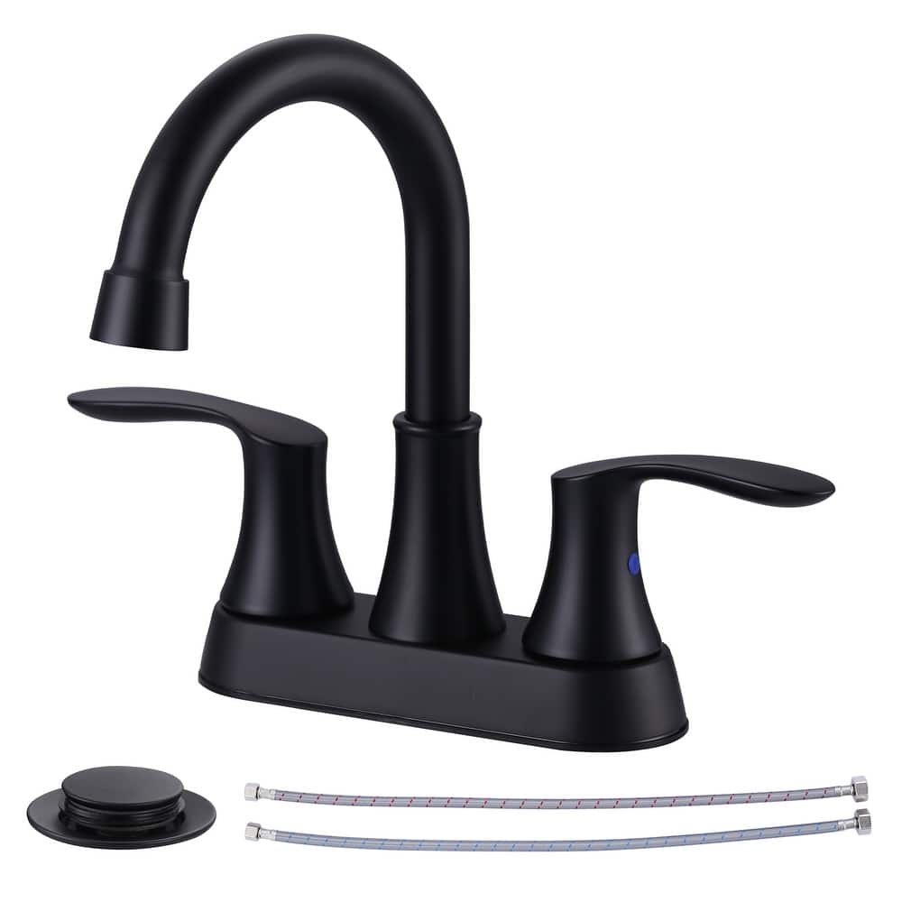 WOWOW 4 in. Centerset Double Handle High Arc Bathroom Faucet