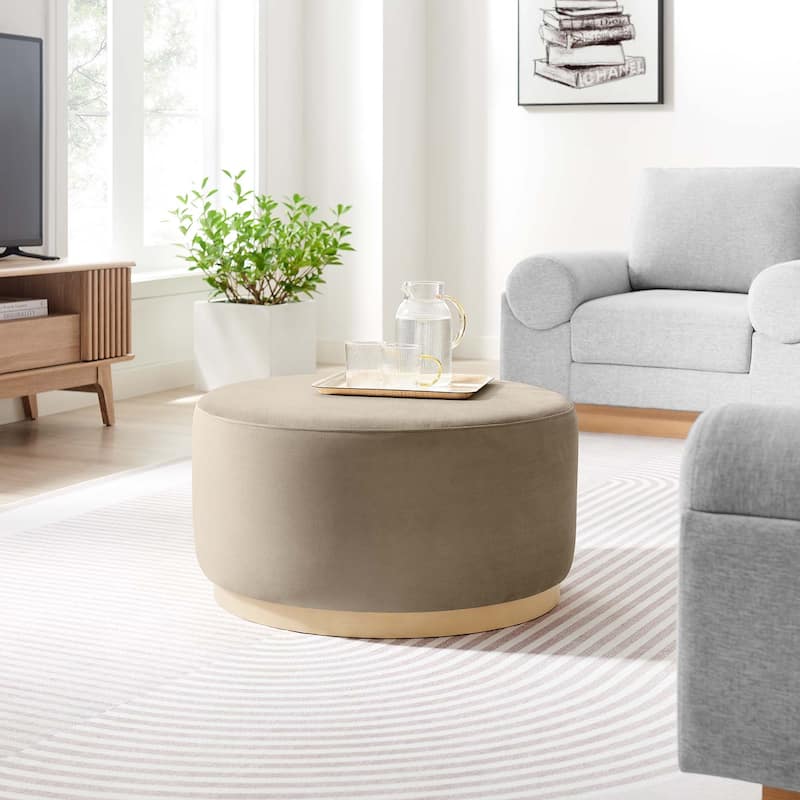 Tilden 16"/23"/29"/38" Performance Velvet Upholstered Ottoman - 30"W x 30"L x 16"H - Taupe Natural