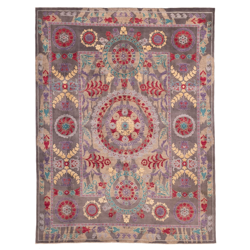 ECARPETGALLERY Hand-knotted Signature Collection Grey Wool Rug - 7'10 x 10'2