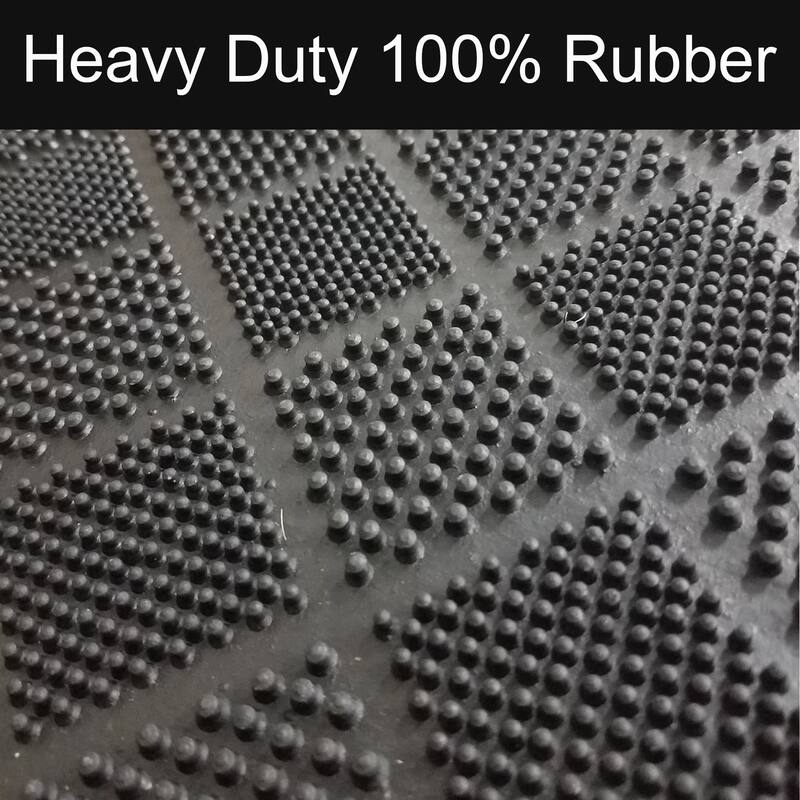 Premium Outdoor Half Round Door Mat 24x16 - Drew Checkerboard Design - 24 L x 16 W x 1/4 H