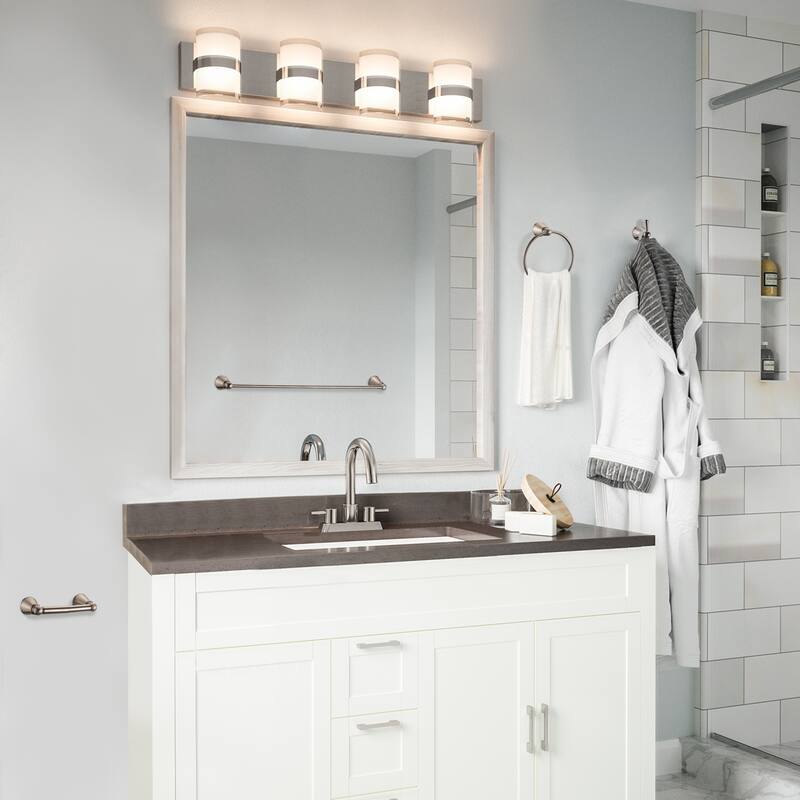 Design House 188706 Kassel 4-Piece Bathroom Hardware Accessory Kit Satin Nickel