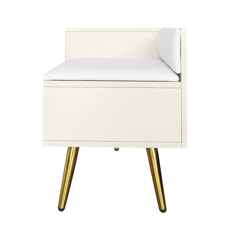 Modern Shoe Storage Bench with Hidden Storage and Upholstered Cushions
