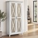 preview thumbnail 64 of 70, Key West Tall Storage Cabinet with Doors and Shelves by Bush Furniture Shiplap Gray/Pure White