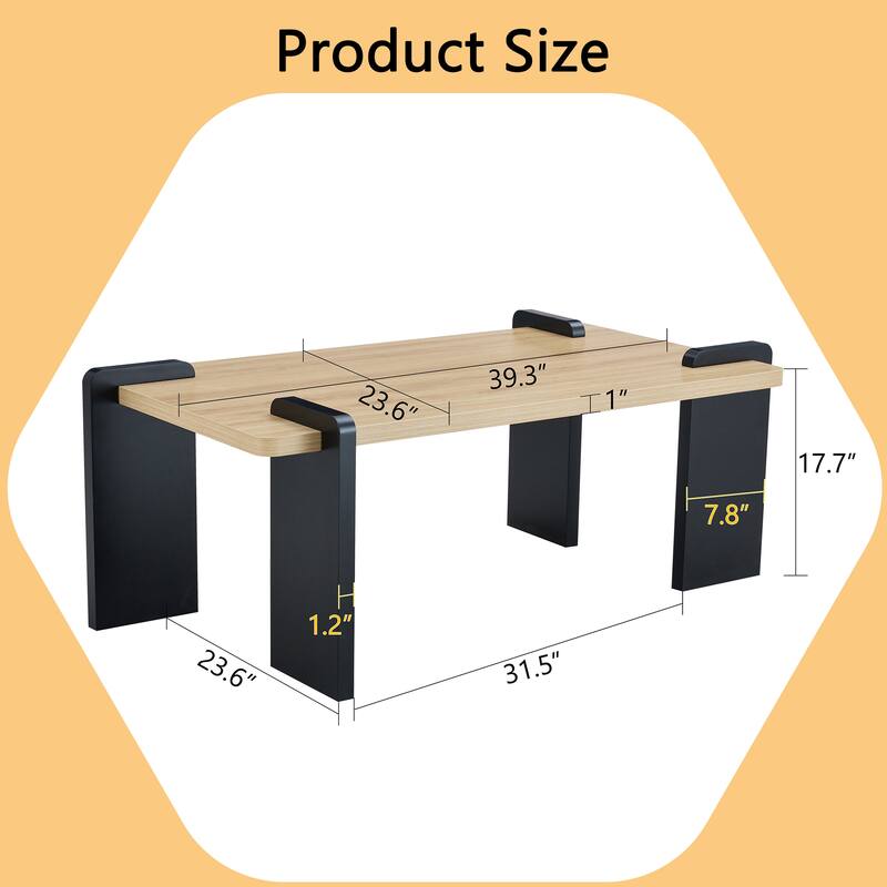 Modern Minimalist Coffee Table Stylish Coffee Table with Natural Wood Tabletop, for Living Room and Lounge Area