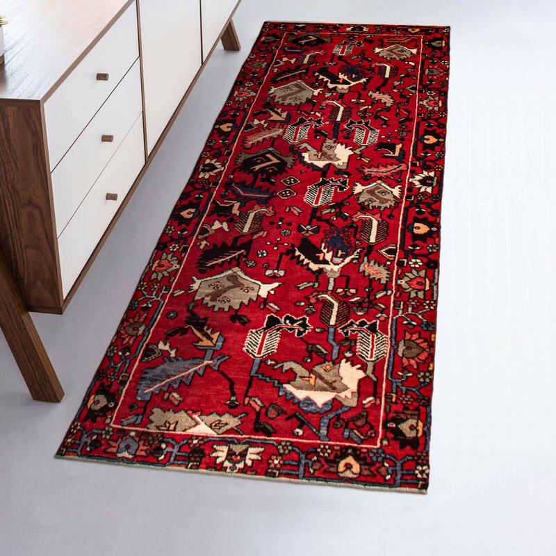 ECARPETGALLERY Hand-knotted Andelz Red Wool Rug - 3'7 x 9'11
