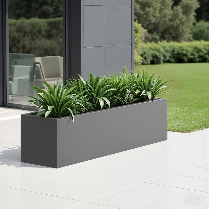 Metal Movable Planter Box with Trellis Privacy Screen Planter Box with Lockable Wheels
