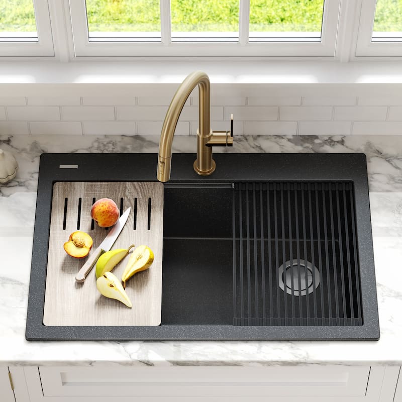 Kraus KGTW2-33-100-75MB Bellucci 33" Drop In Single Basin Granite