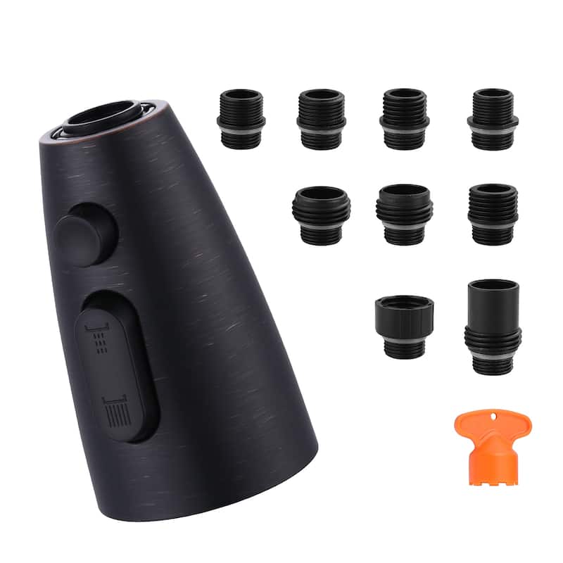 WOWOW 3 Function Kitchen Faucets Head Replacement with 9-Adapters - Oil Rubbed Bronze