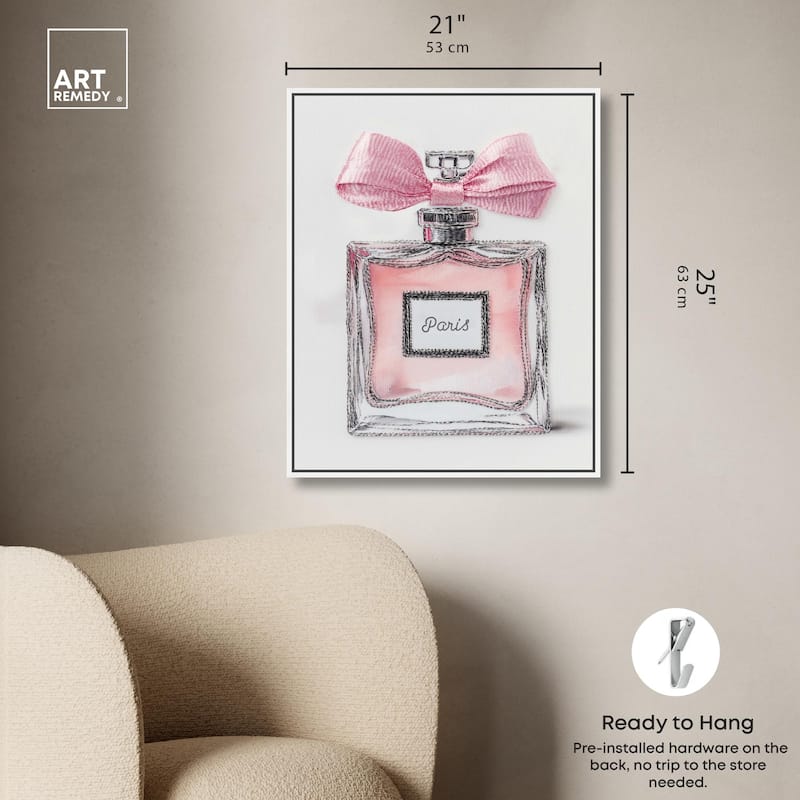 Simple Perfume Bow Canvas by Art Remedy